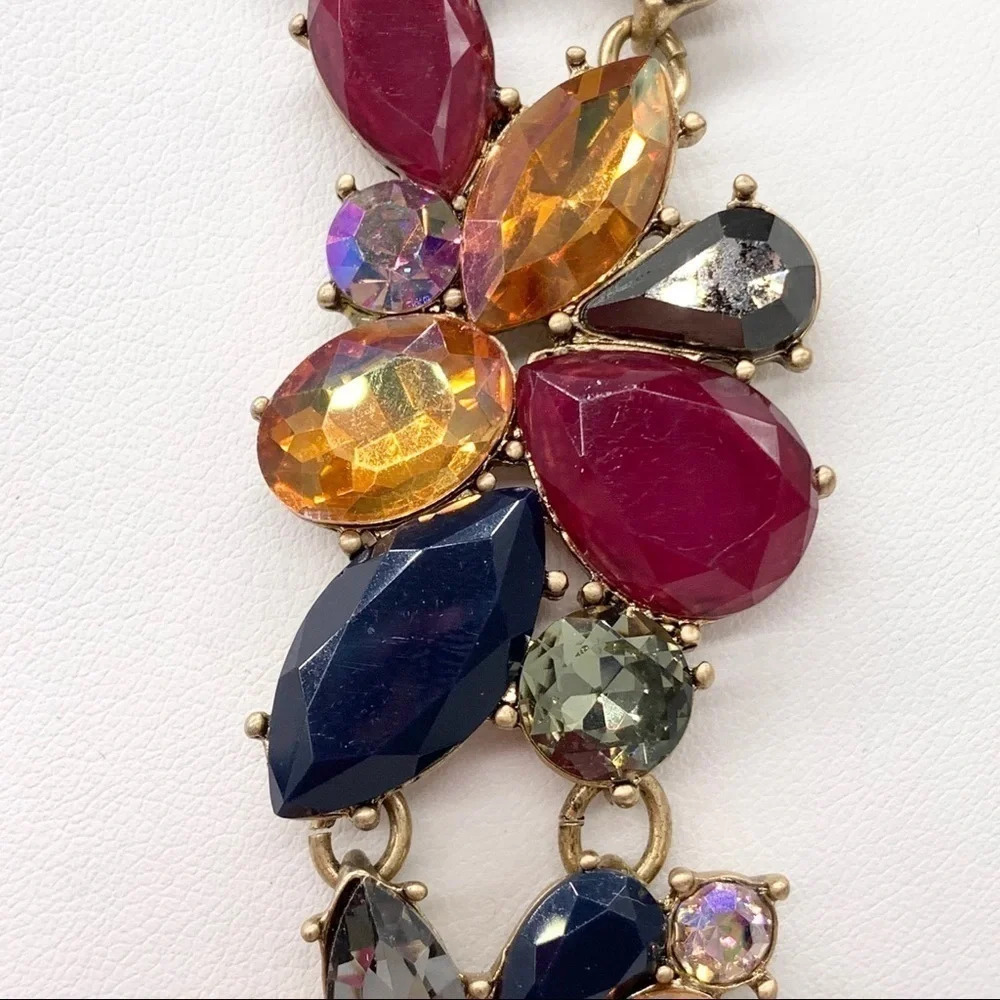 J. Crew Dark Peony Jeweled Necklace - Picture 3 of 5